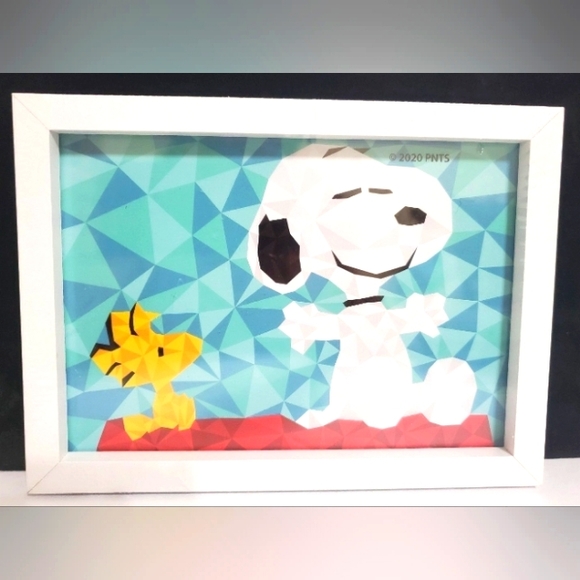Peanuts Snoopy Woodstock framed image picture photo frame home decor new - Picture 1 of 5